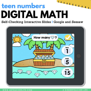 Preview of Base 10 Numbers 11 to 19 Place Value Google Seesaw Math Task Cards