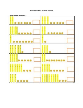 Base 10 Place Value Worksheet Practice by Erin Zaleski | TpT