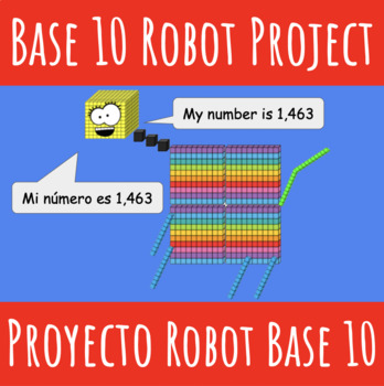 Preview of Base 10 Robot Project | English & Spanish