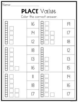 base 10 worksheets place value 11 19 by natalie lynn