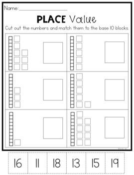 base 10 worksheets place value 11 19 by natalie lynn