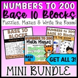 Base 10 to 200 Bundle with Puzzles Write the Room and Prin