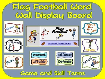 Preview of Flag Football Word Wall Display: Skill, Graphics & Game Terms