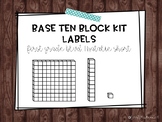 Base Ten Block Kit Labels (3 divider tupperware)