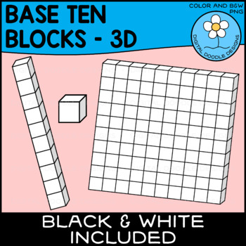 Base Ten Blocks 3D Clipart by Digital Doodle Designs | TPT