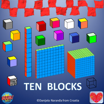 Preview of Base Ten Blocks 3D Place Value ClipArt