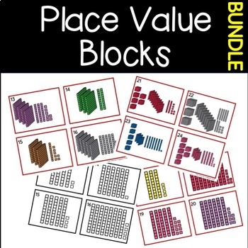 Base Ten Blocks BUNDLE l CentersTask Card and Matching Activity