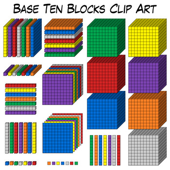 Preview of Base Ten Blocks Clip Art