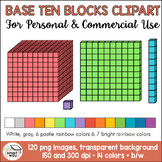 Base Ten Blocks Clip Art Set for Personal and Commercial Use