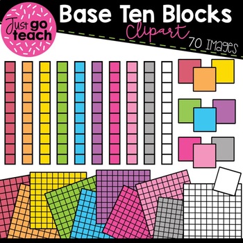Preview of Base Ten Blocks {Clipart}