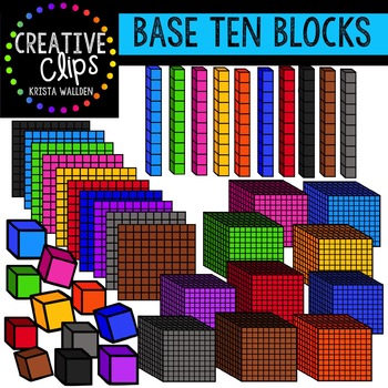 Preview of Base Ten Blocks {Creative Clips Digital Clipart}