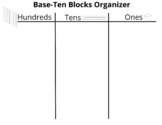 Base-Ten Blocks Hundreds, Tens, and Ones Organizer