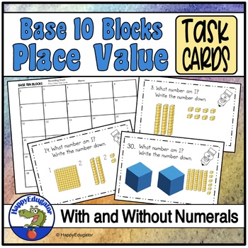 Preview of Base Ten Blocks Printable Place Value Task Cards