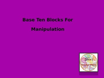 Preview of Base Ten Blocks Templates for Manipulation