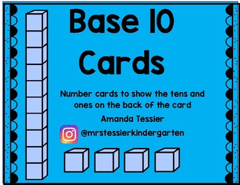 Preview of Base Ten Cards with Ten sticks and ones on the back