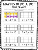Base Ten Frames | Worksheet Packet | Grades Pre K - 1 