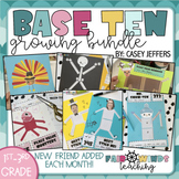 Base Ten Friends © Monthly Growing Bundle (Place Value Act