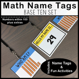 Base Ten Math Name Tags