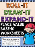 Base Ten Printable - Base Ten Worksheet -Roll it, Draw it,