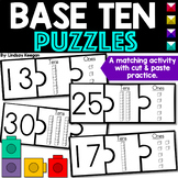 Base Ten Blocks Printable Puzzles and Cut and Paste Worksheets