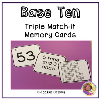 Preview of Base Ten Triple Match Math Center