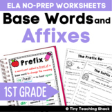 Base Words and Affixes Common Core Practice Sheets L.1.4b