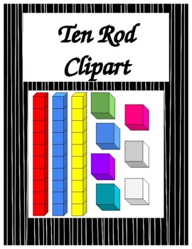 Preview of Base ten rods clipart, ten rod clipart , base 10 clipart, base ten blocks