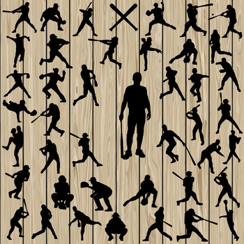 Baseball Silhouettes SVG & PNG