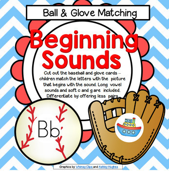 Preview of Baseball Beginning Sounds Matching Center and Group Activity