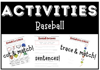 Preview of Baseball Activities