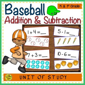 Baseball Add & Subtract 0-10 Number Sentence Match