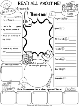 Baseball All About Me Worksheet {Dollar Deals Paper/Poster/Printable/Page}