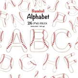 Baseball Alphabet Letters Clipart, Sports Theme.
