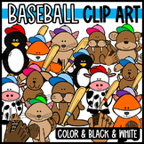 Baseball Animals Clip Art