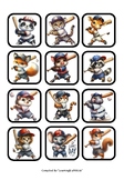 Baseball Animals Memory Game - 14 Images