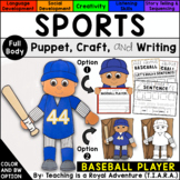 Baseball Craft and Writing | Baseball Player Paper Bag Pup