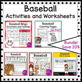 Baseball Bundle Math and Literacy Center Activities and Worksheets