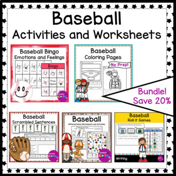 Preview of Occupational Therapy Baseball Literacy Math SEL & Writing Activities Bundle