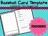 Baseball Card Template FREEBIE