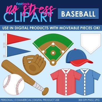 Preview of Baseball Clip Art (Digital Use Ok!)