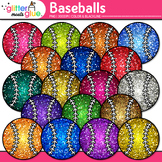 Baseball Clipart: 19 Colorful Rainbow Simple Sports Clip A