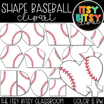 Preview of Baseball Clipart Baseball Shapes 2D Shape Clipart Itsy Bitsy Clipart