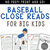 Baseball Close Reading Informational Toolkit for Middle School