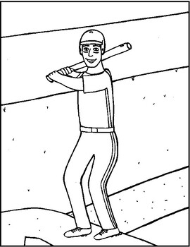 Baseball Player Coloring Page