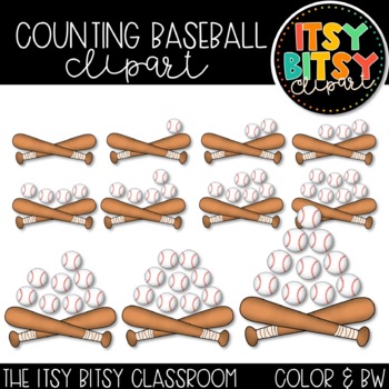 Preview of Baseball Counting Clipart Counting Clipart Itsy Bitsy Clipart