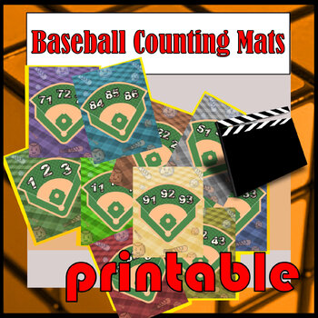 Preview of Baseball Counting Mats-Printable-back to school-baseball math