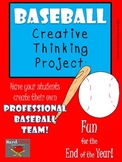 Baseball Creative Thinking Project Activity First Second T