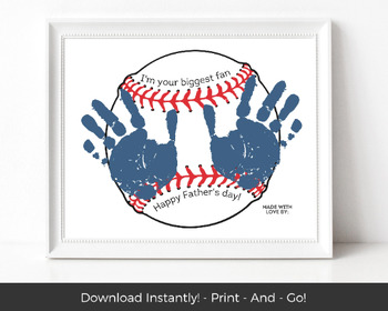 Handprint Baseball Father's Day Gift with Free Printable Poem