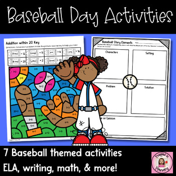 Preview of Baseball Day Activities for 1st and 2nd Grade | End of Year Activities