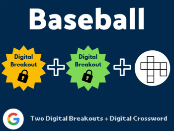 Preview of Baseball Digital Bundle (Digital Breakouts, Crossword, Activities)